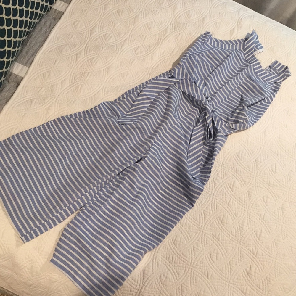 Blue and white jumpsuit